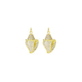 Gold CZ Sea Snail Seashell Shape Charm, Sku#Y906