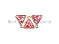100% Natural HOT PINK Color Shell Triangle Shape Pendant/Charm, Gold/Silver Finish, Pink Shell Charm, Shell beads, 11x12mm,SKU#Z311