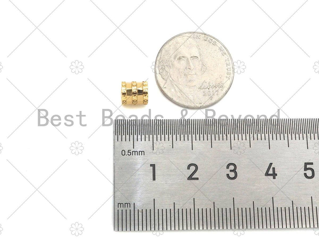 14K Gold High Polished Drum Tube Spacer Beads, Cylinder Beads, Men's Jewelry Findings, Bracelet Necklace Spacer Beads,6x7mm, Sku#ZX08