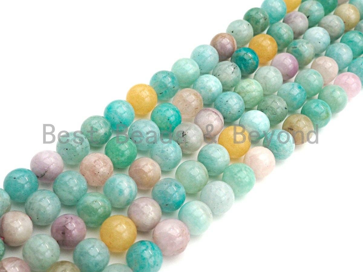 High Quality Morganite Amazonite Beads, 8mm/10mm/12mm Round Smooth Amazonite Beads, Sku#U801