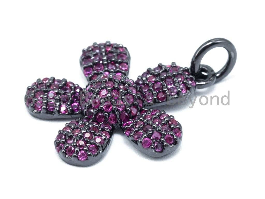 16mm CZ Fuchsia Pink Daisy Flower Pendant, sku#L85