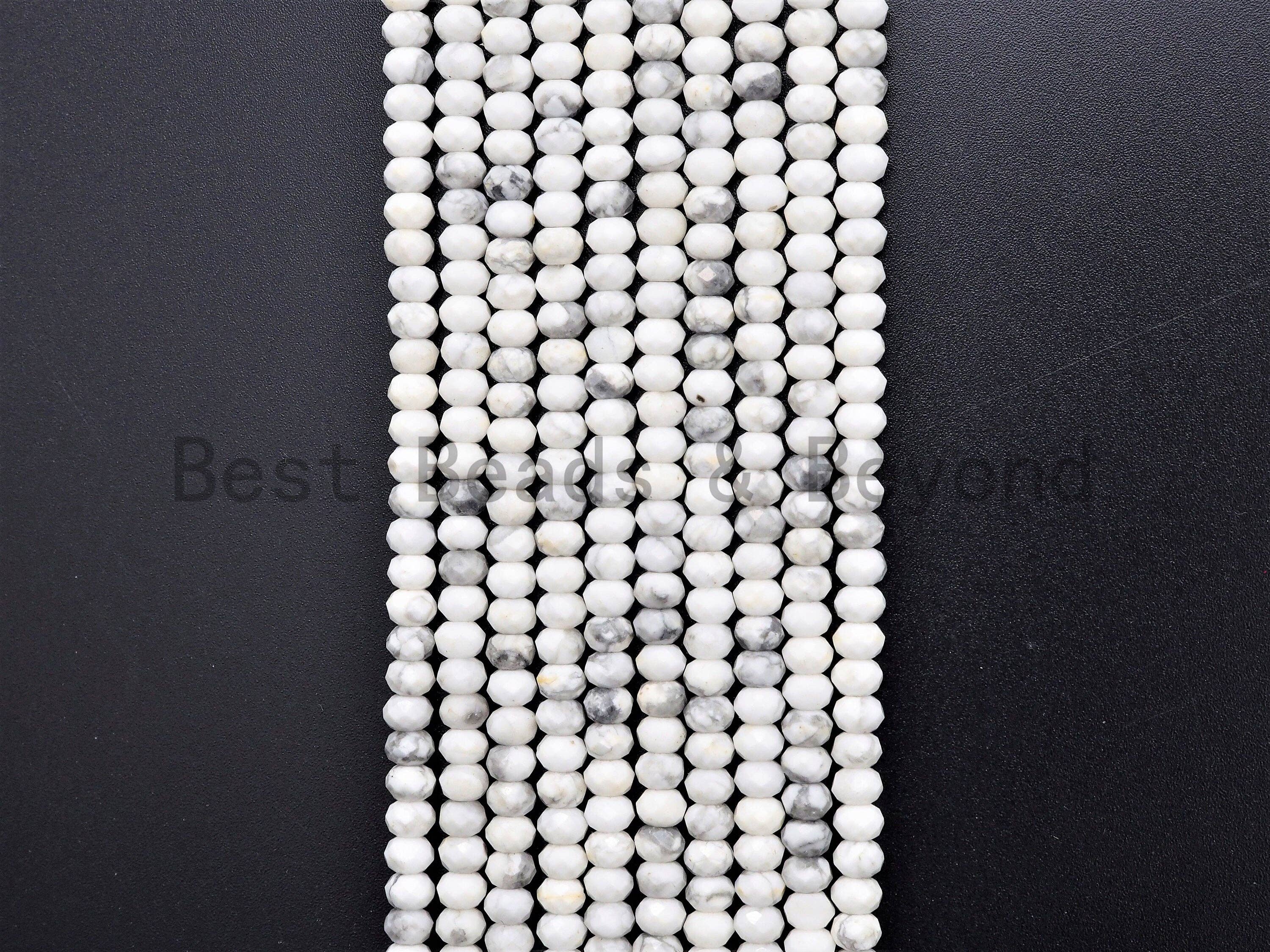 Natural Faceted Rondelle Howlite beads,2x3mm/3x5mm Natural W