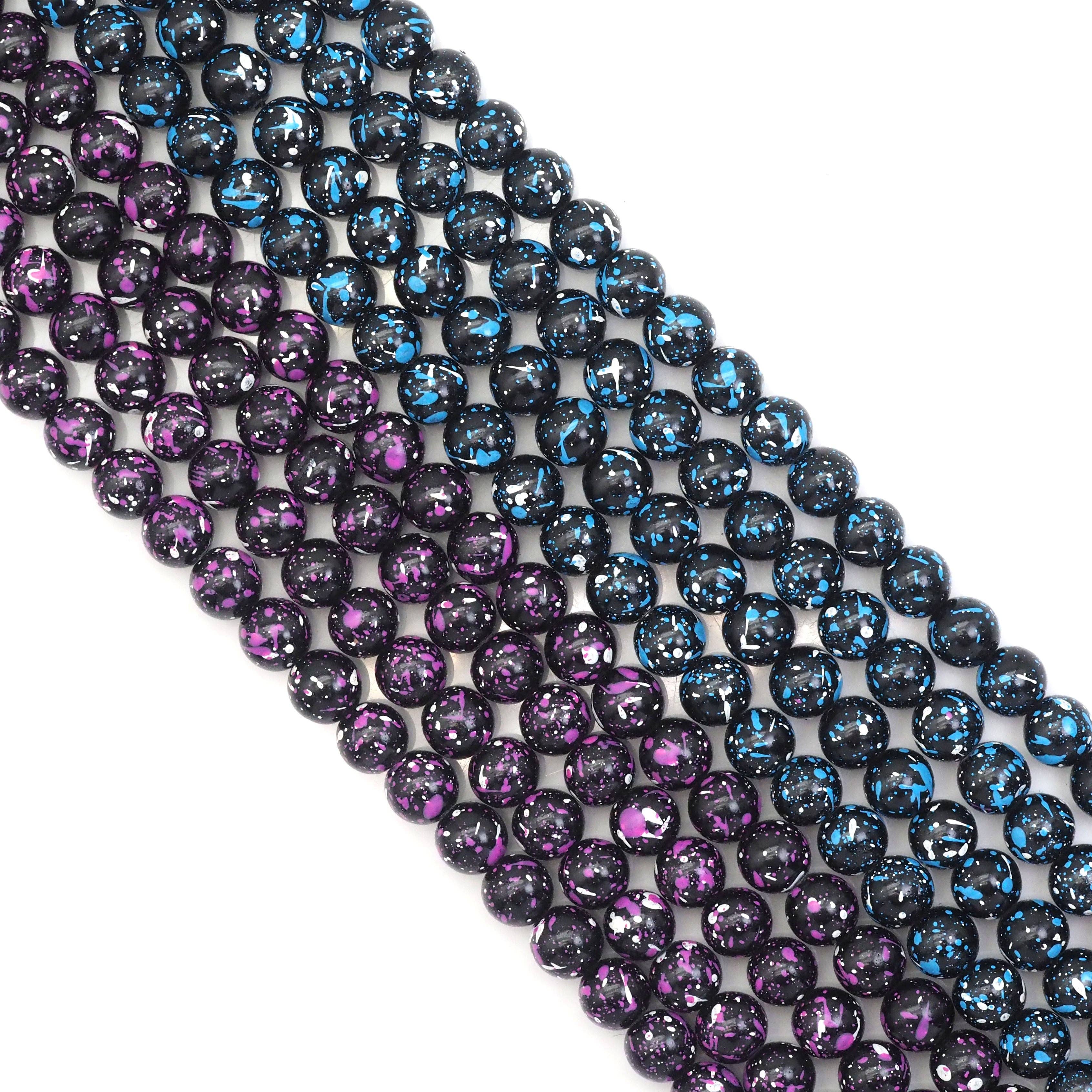 Natural Purple/Blue Hematite Round Smooth Beads, Sku#S158