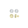 Gold Silver Moonstone Stud Earrings, Sku#LX786