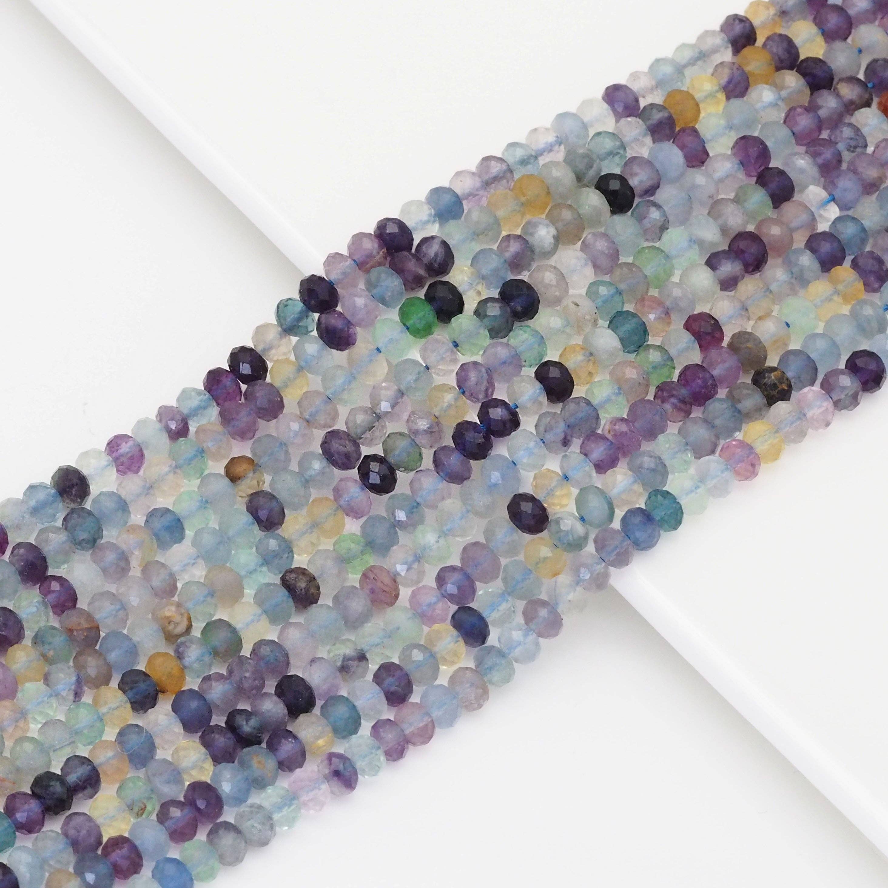 4x6mm Genuine Fluorite Faceted Rondelle Beads, Sku#U1669