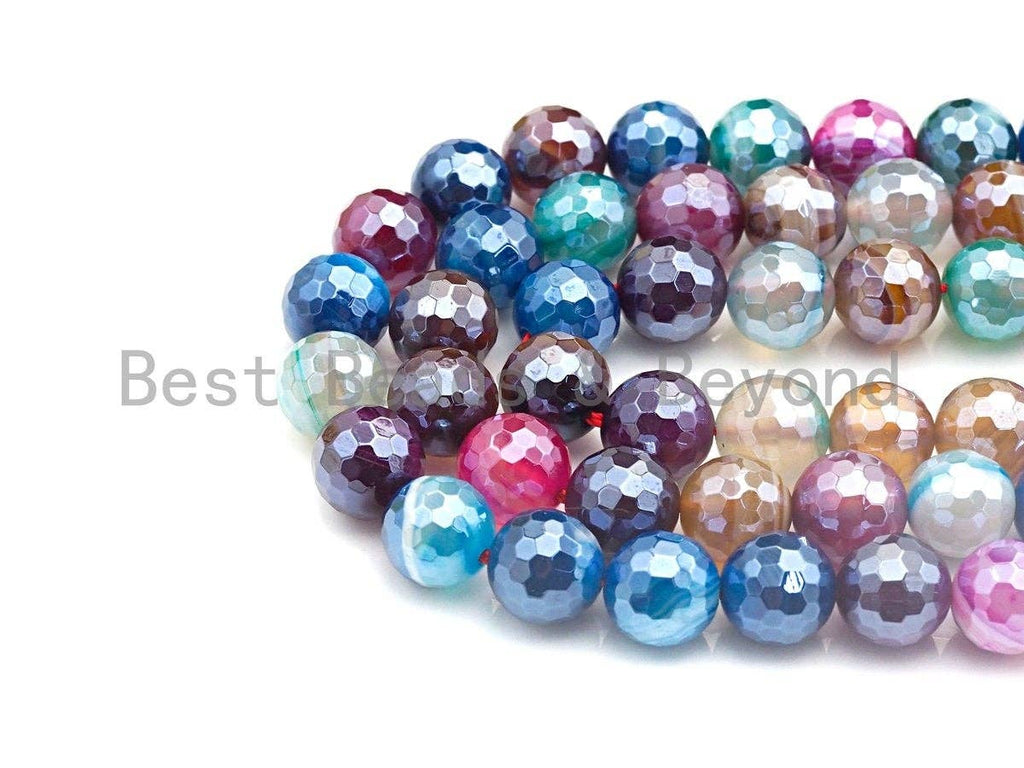 Mystic Multicolor Agate, round faceted agate 6mm/8mm/10mm/12mm, sku#U689