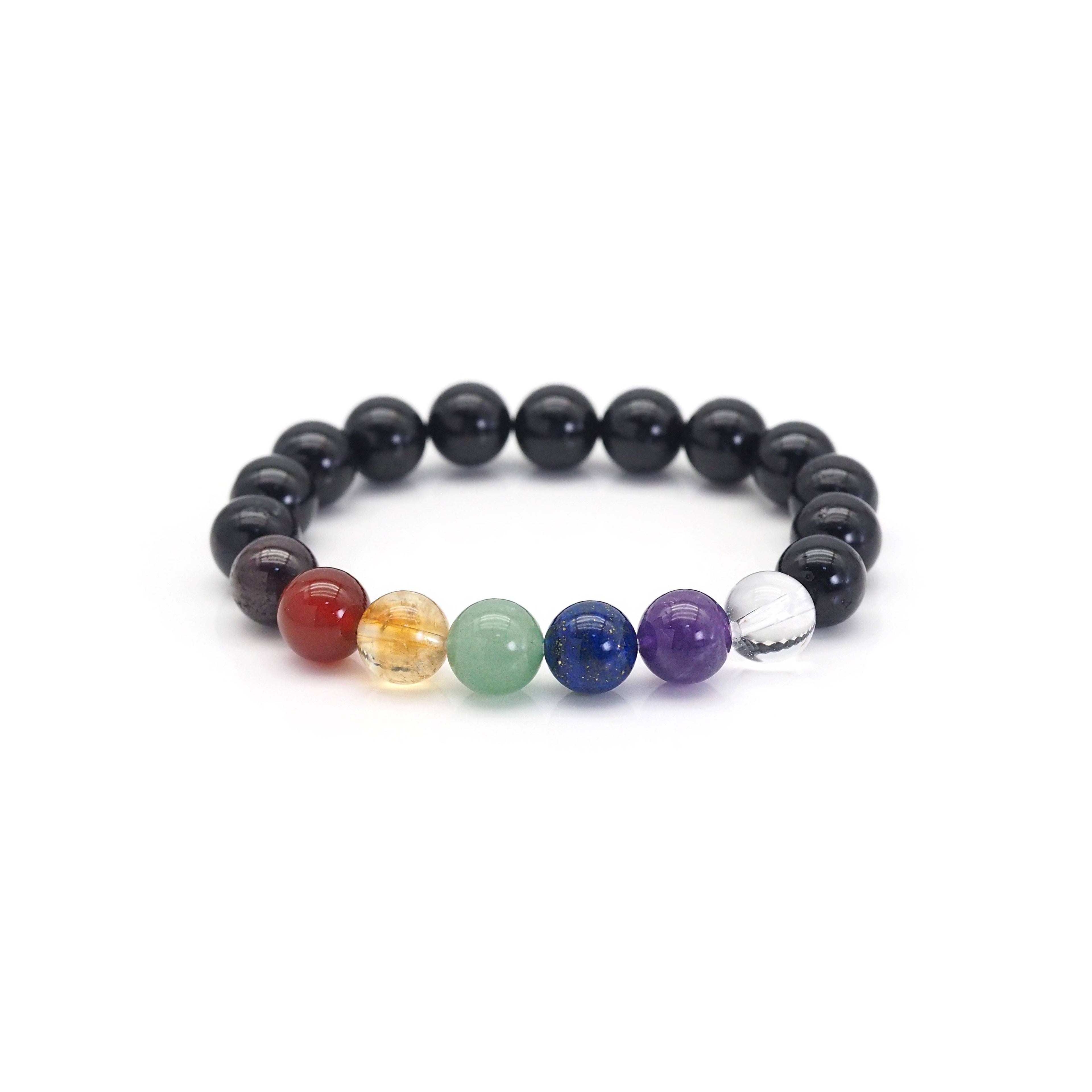 Genuine Charkra Round Smooth Stretchy Bracelet, SKu#EF523