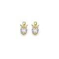 Gold Big Clear CZ Owl Charm, Sku#LK866