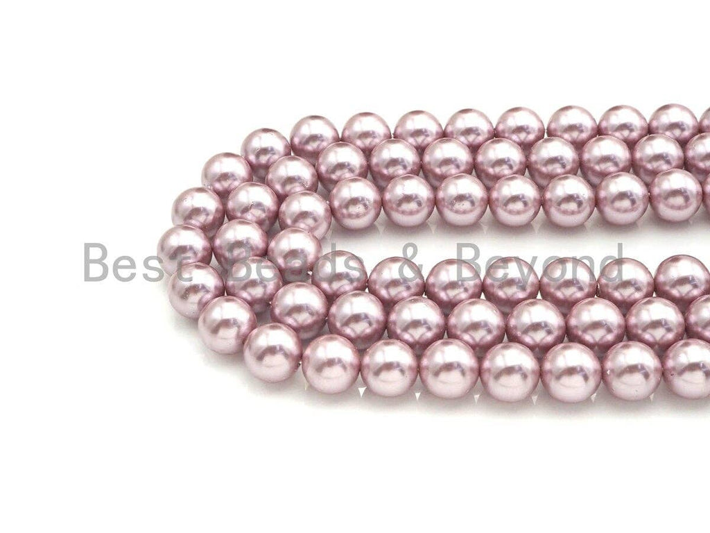 Natural Mother of Pearl Gray Pink Color Round Smooth beads, 8mm/10mm/12mm Gray Pink MOP Beads, 15.5inch strand, SKU#T141