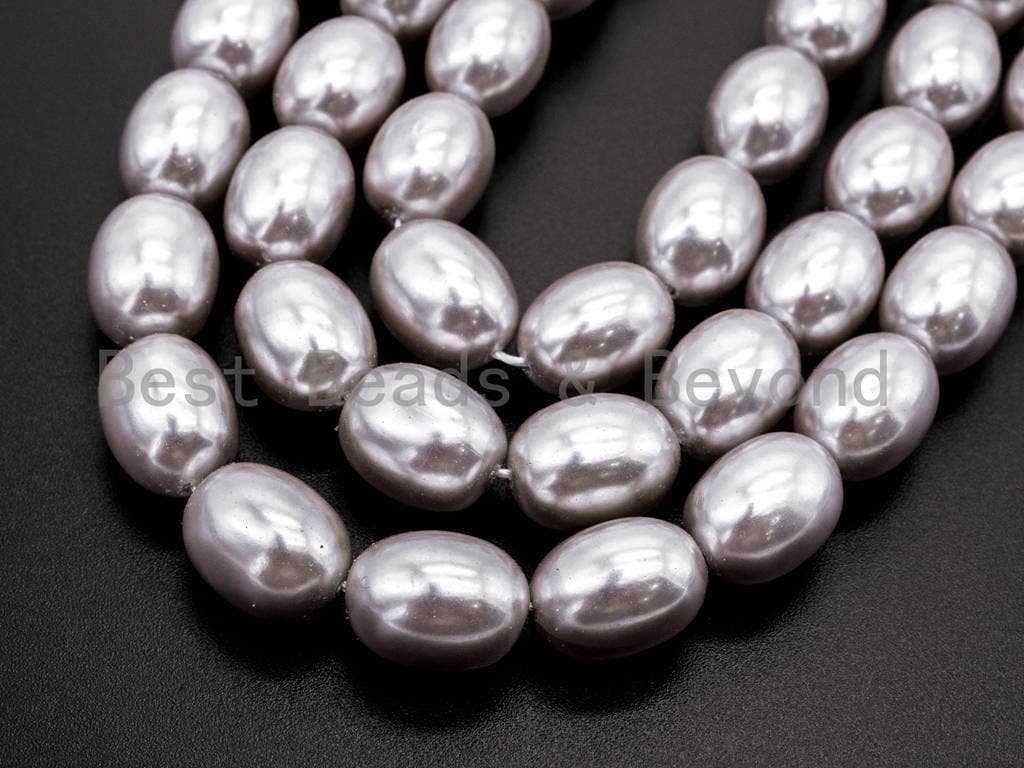 Gray  Natural Mother of Pearl beads,10x13mm/16x19mm Pearl Oval beads, Loose Oval Smooth Pearl Shell Beads, 16inch strand, SKU#T76