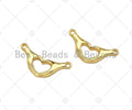 18K Dainty Gold Hands Heart Shape Pendant,Heart Connetor/Links, Necklace Bracelet Charm Pendant,11x22mm,Sku#Z1314