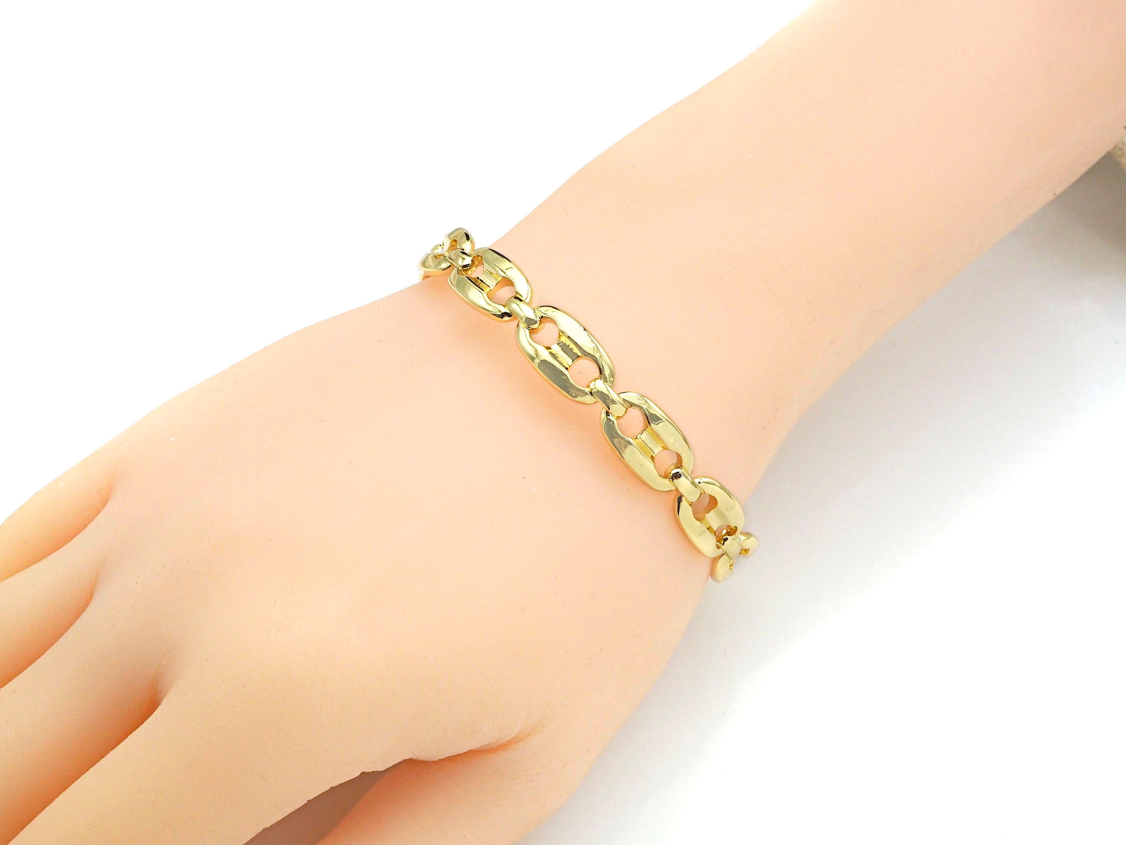 Gold Mariner Link Bangle Bracelet, LD86