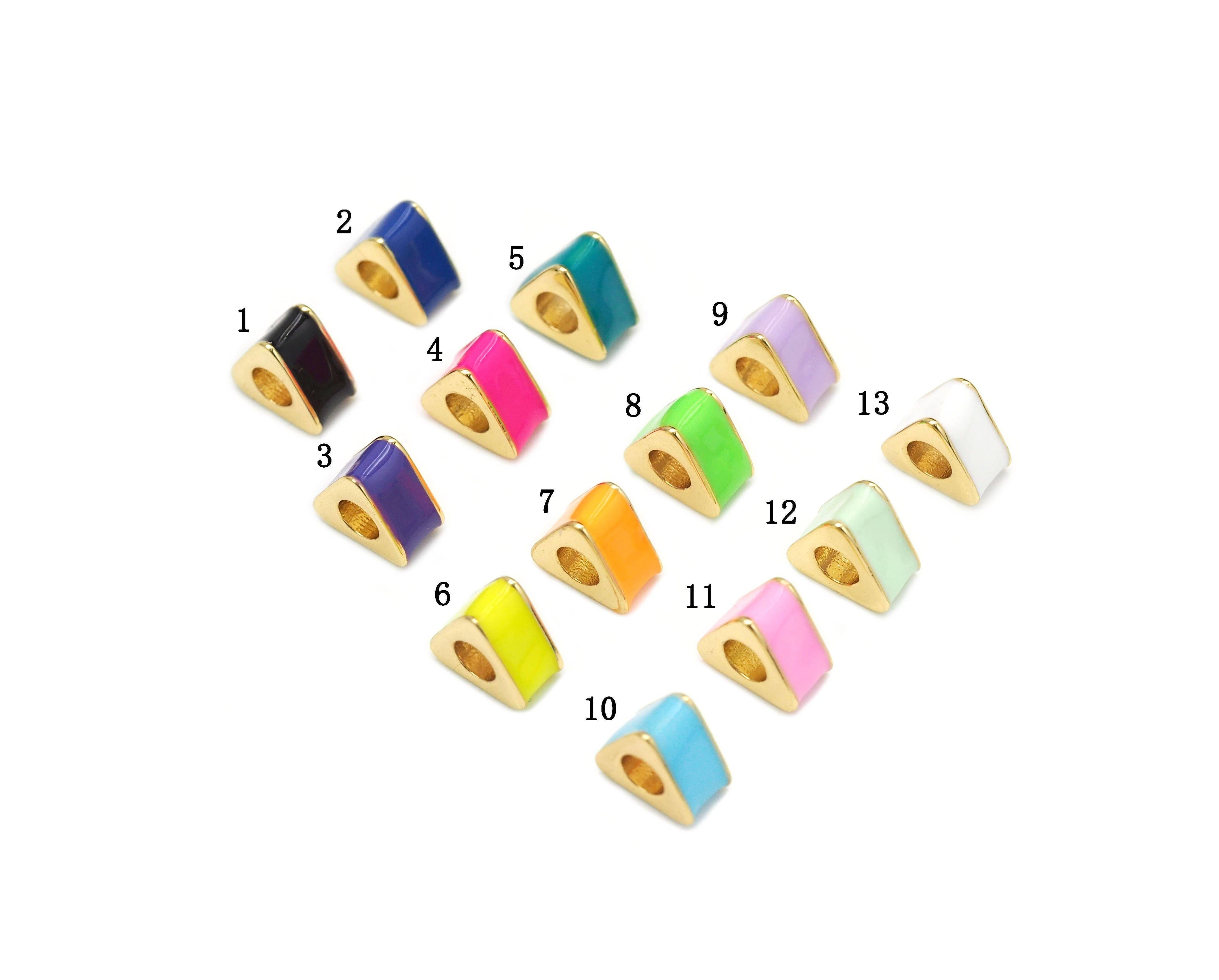 Enamel Triangle Spacer Beads, Sku#G431