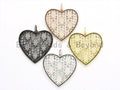 CZ Micro Pave Heart Pendant with hamsa hand, Large Heart Shaped Pendant, Hamsa Hand,Gold/Rose Gold/Silver/Gunmetal plated, 40x41mm, Sku#F558