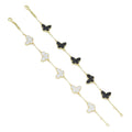 Black White Butterfly Link Adjustable Bracelet, Sku#FH236