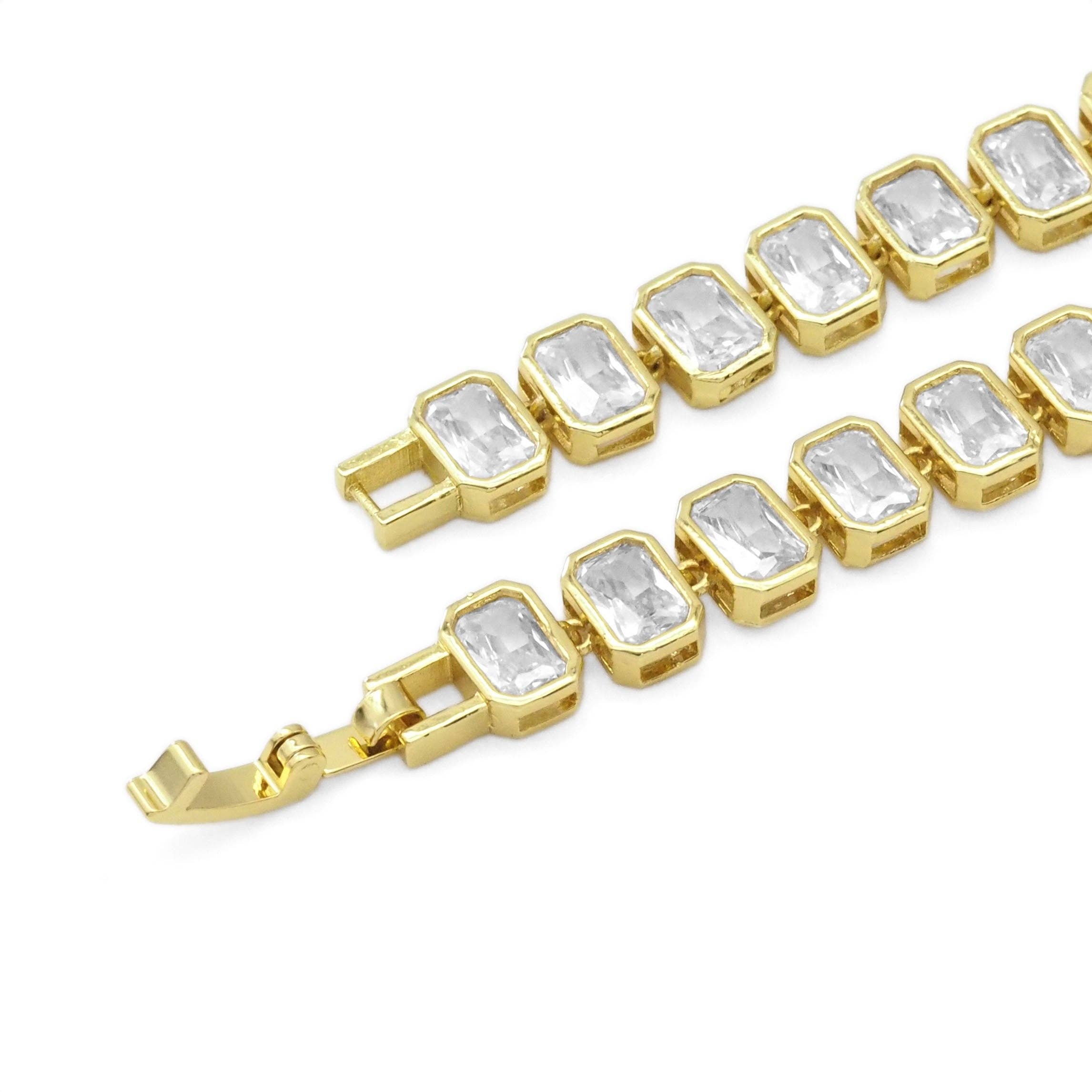 Rectangle CZ Link Chain Bracelet/Necklace, sku#A111