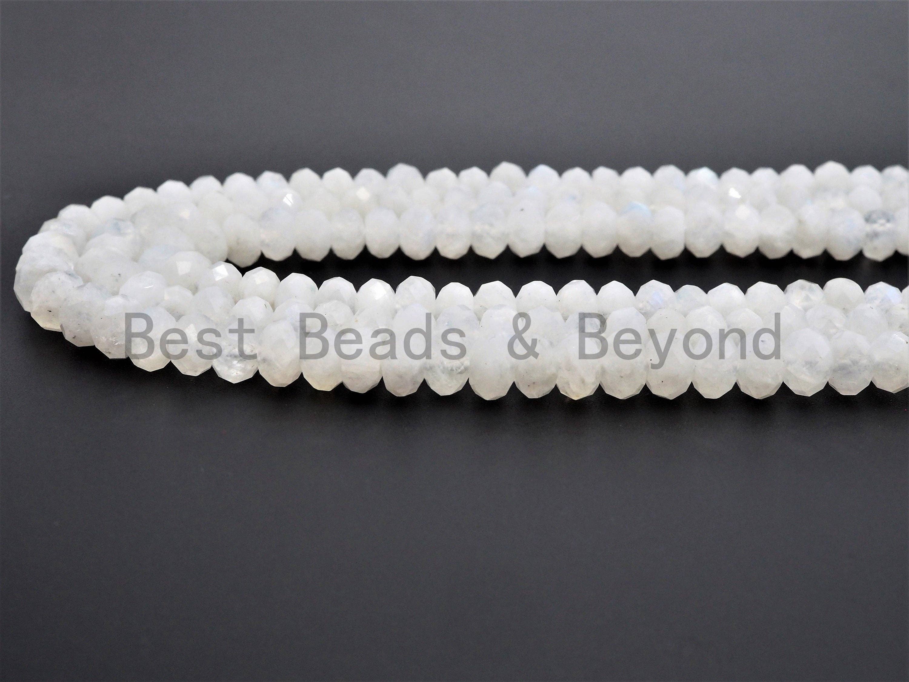High Quality Natural Moonstone Rondelle Faceted beads,2x4/4x6/5x8mm Sparkly White Gemstone Beads, White Moonstone, 16inch strand, SKU#U375