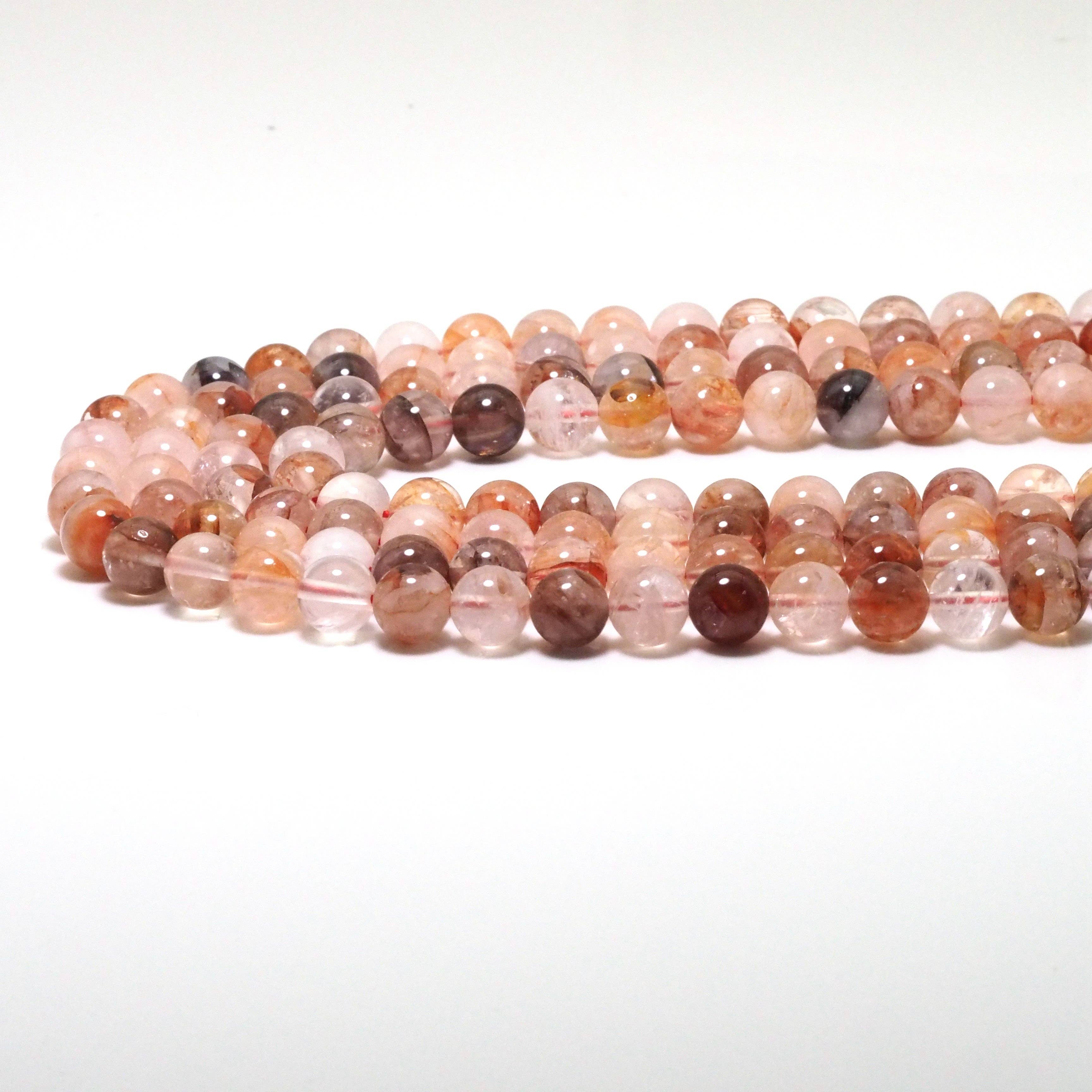 Genuine Red Hematoid Quartz Round Smooth Beads, 6mm/8mm/10mm, Sku#U1598