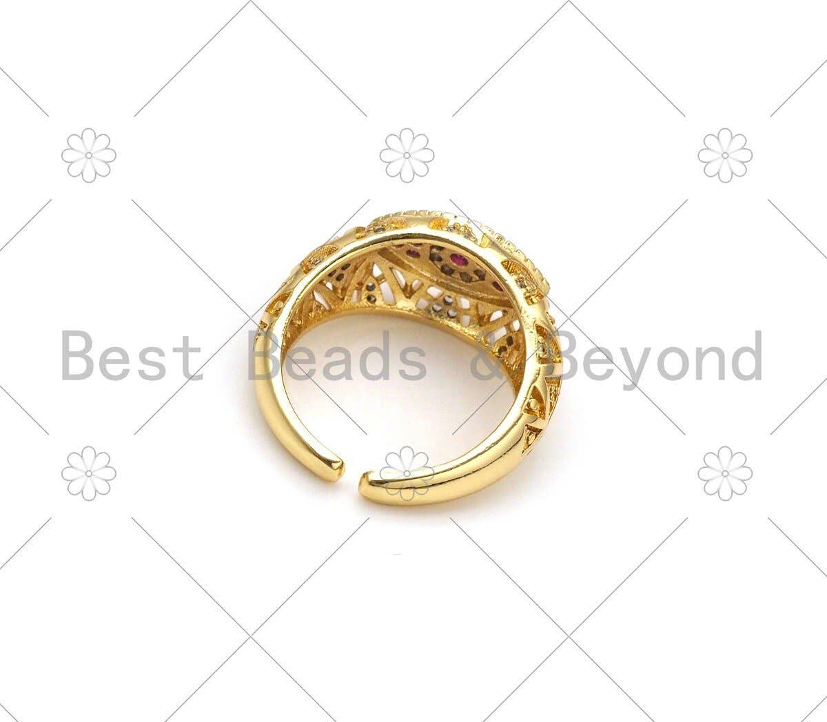 CZ Evil Eye Chunky Adjustable Ring, Sku#X266