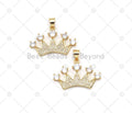 CZ Micro Pave Crown Shape Pendant, 18K Gold Filled Big CZ Cr