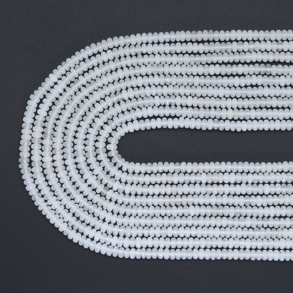 2x4mm/5x8mm White Jade Smooth Rondelle Beads, Sku#U2219