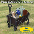 Foldable Multi-Purpose Handcart - Heavy-Duty Design for Beach, Camping, Garden, Shopping & RV Storage Folding Steel Frame Garden Trolley All-Terrain Tire