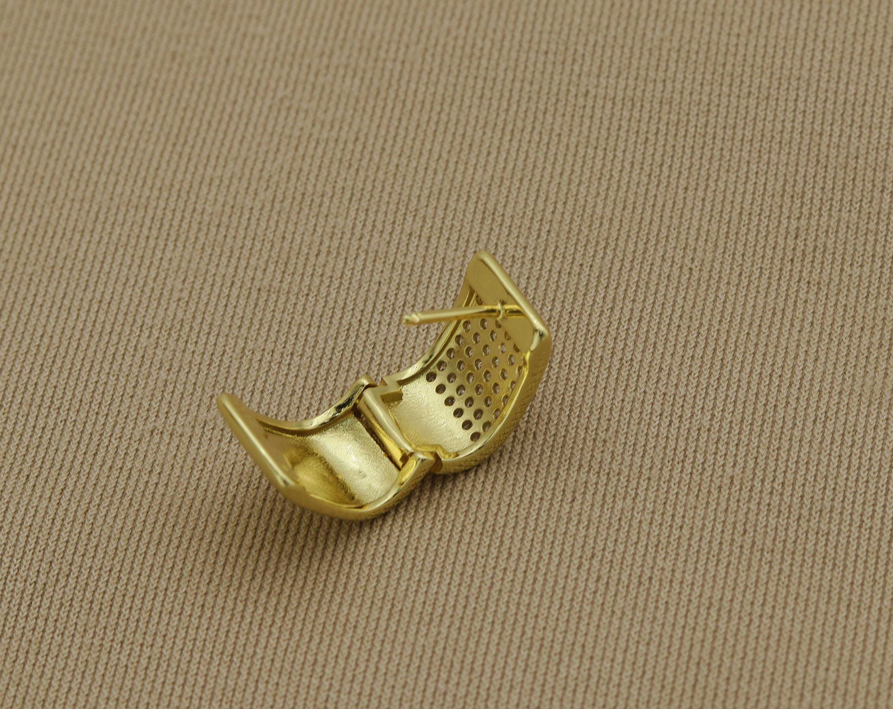 CZ Thick Band Earring, Sku#Y612