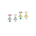 CZ Gold Silver Christmas Bell Charm Pendant,Sku#A481