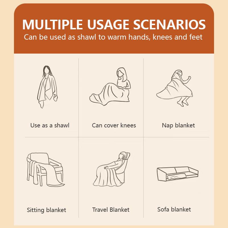 USB Heated Blanket (Without Power Bank), Portable Heated Shawl, 3 Heat Settings Shawl, Softnees Heating Blanket for Car Office Home Travel (150 * 50Cm) Personalized Miss Rachel Throw