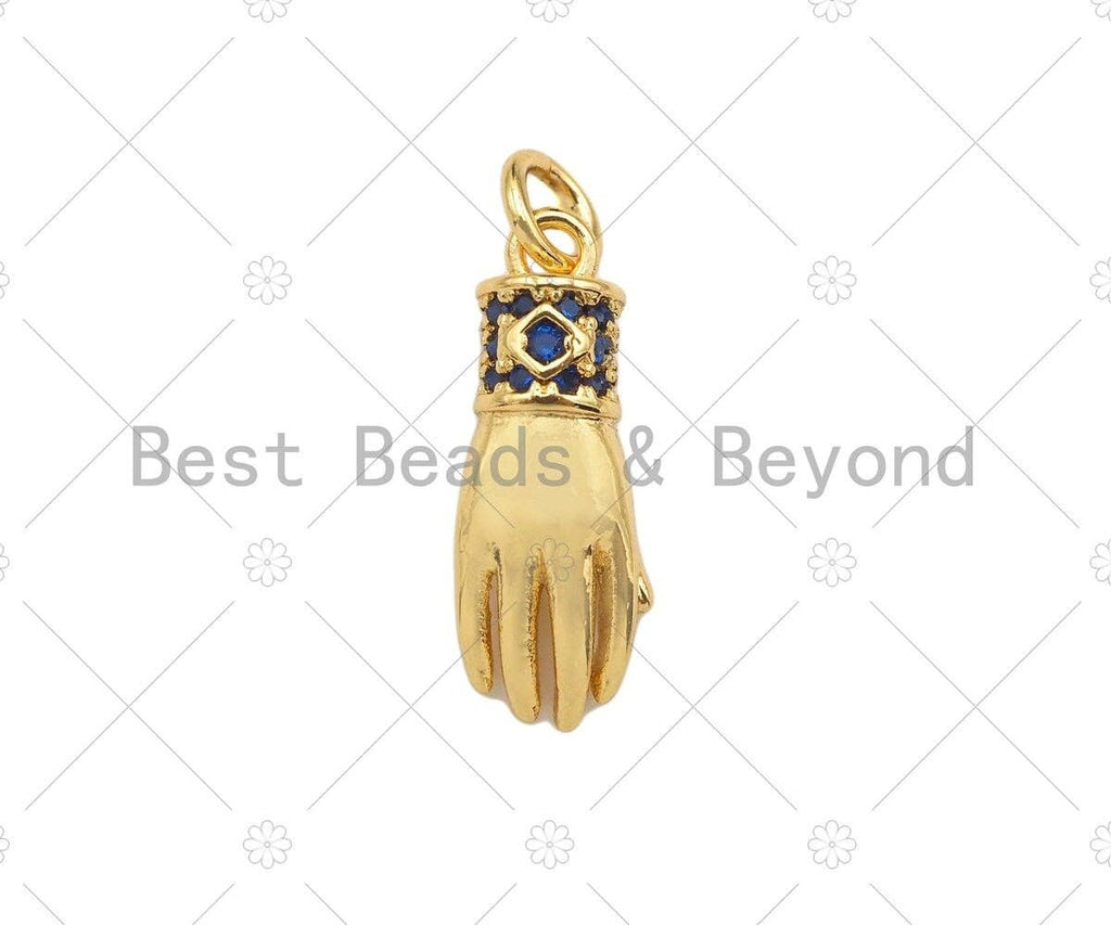 CZ Micro Pave Hand Shape Pendant/Charm,Cubic Zirconia Charm,