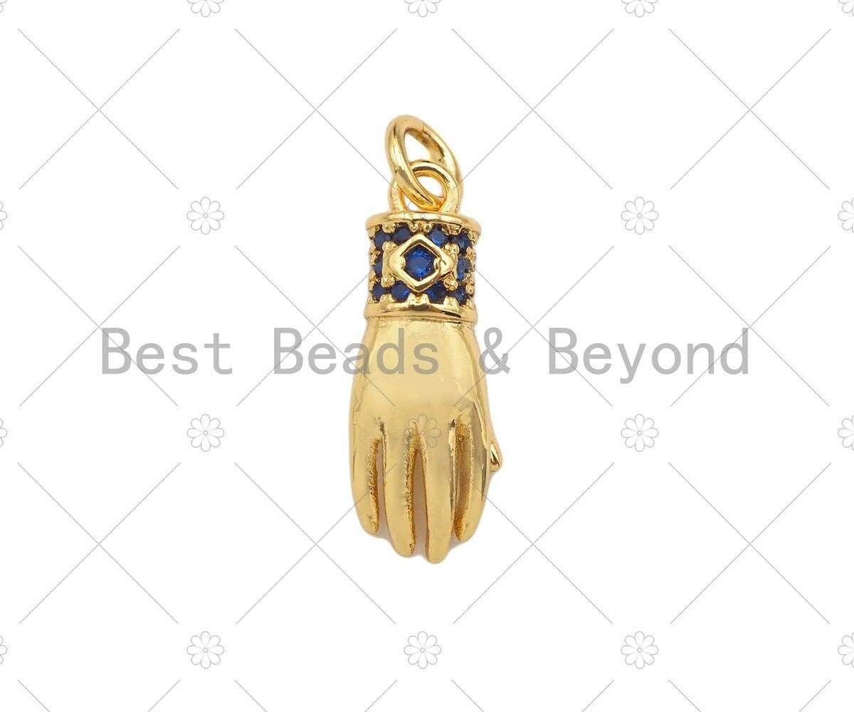 CZ Micro Pave Hand Shape Pendant/Charm,Cubic Zirconia Charm,