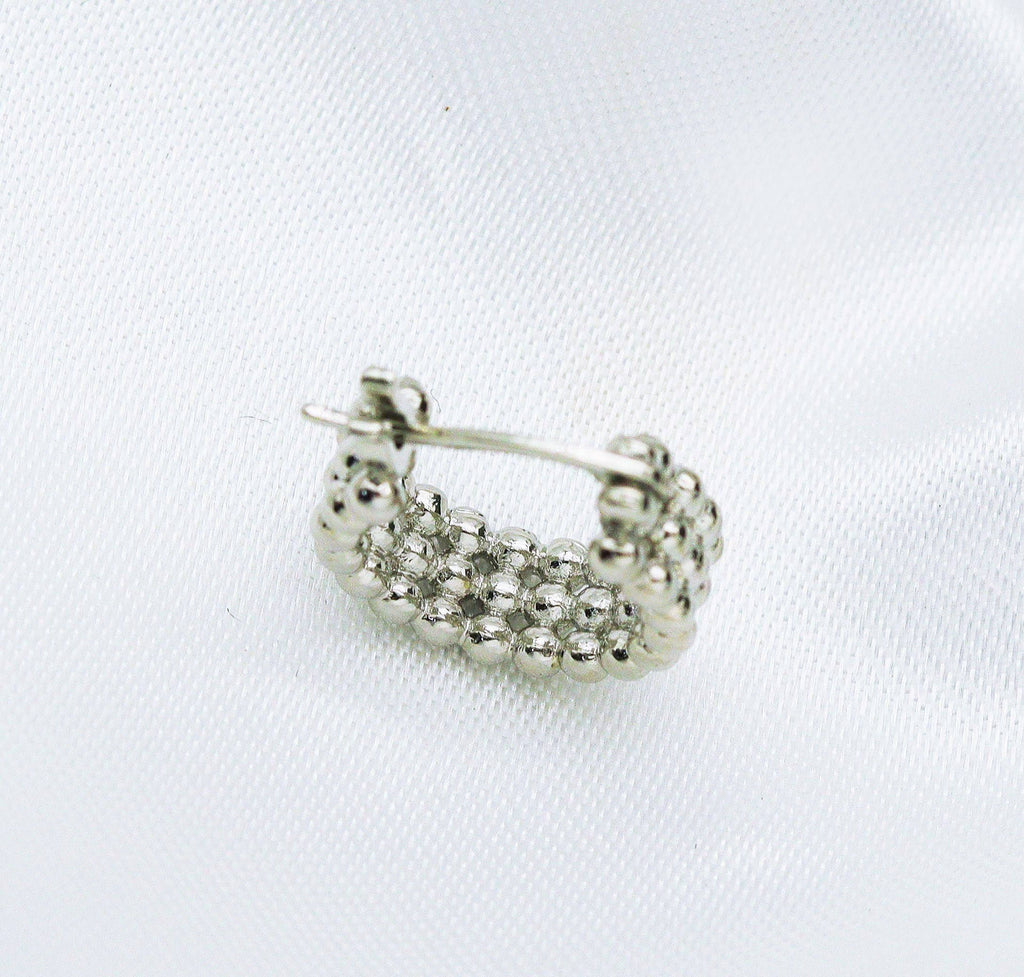 Triple Line Everyday Hoop Earrings, Sku#O105