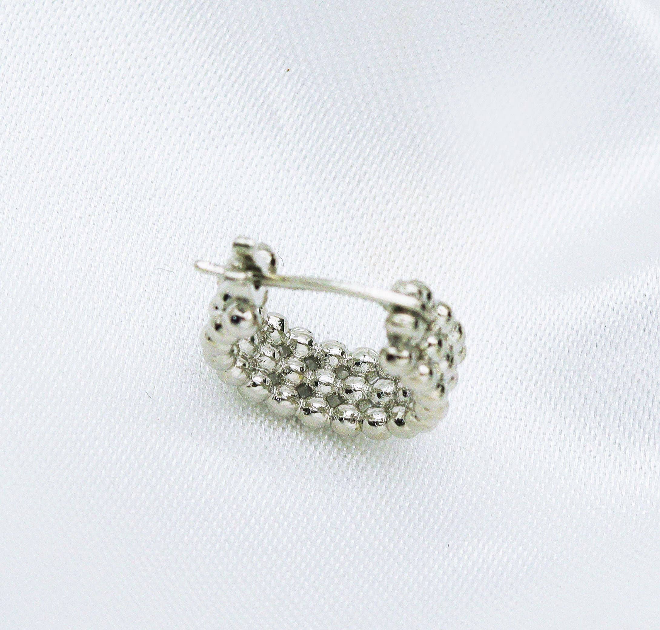 Triple Line Everyday Hoop Earrings, Sku#O105