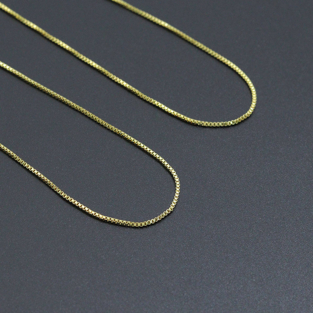 Thin box Chain Necklace with adjustable thread end , Sku#LX882