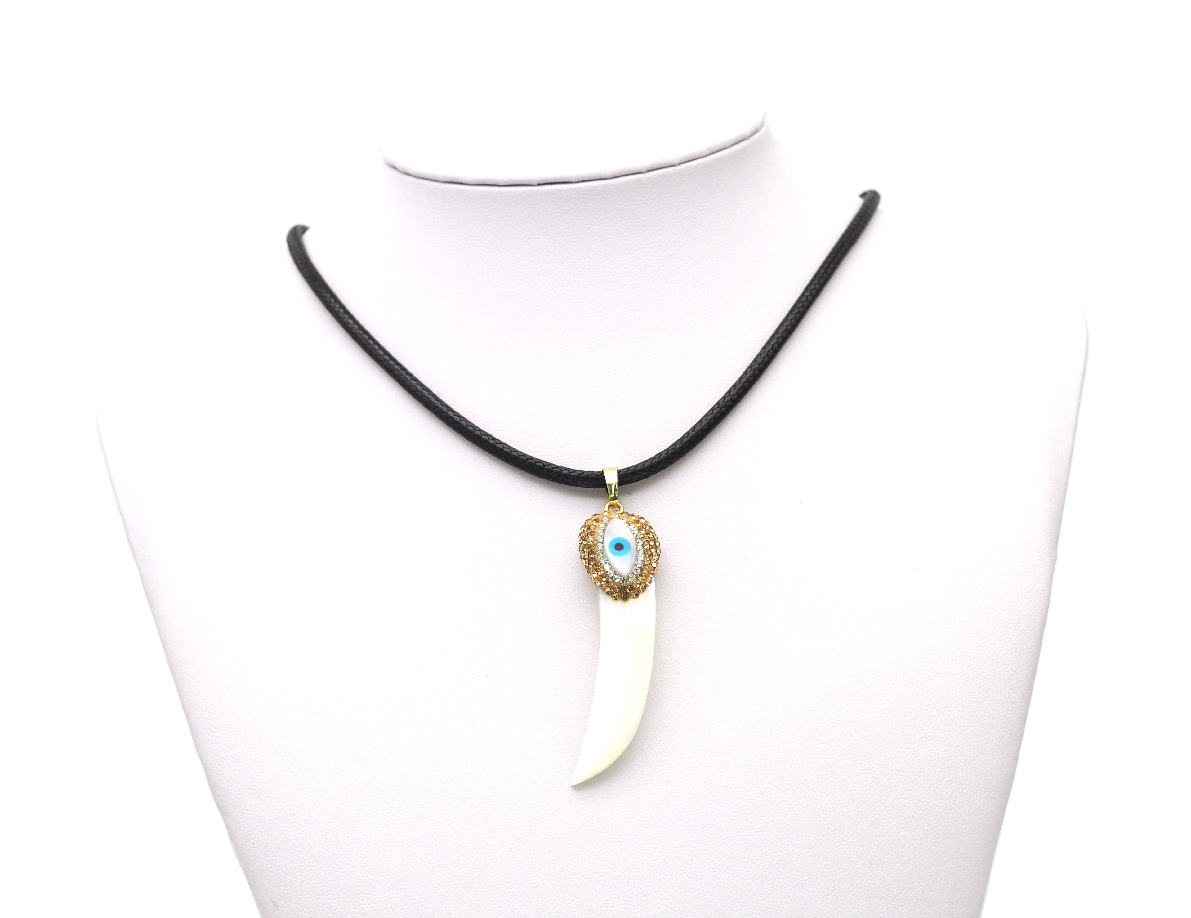 Evil Eye on Mother of Pearl Pendant, Sku#YT22