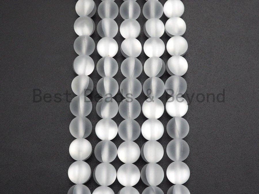 NEW COLOR Silver Gray Spectrolite Quartz, Silver Clear Crystal Round 6mm/8mm/10mm/12mm beads, Manmade Moonstone, 15.5inch strand, SKU#U519
