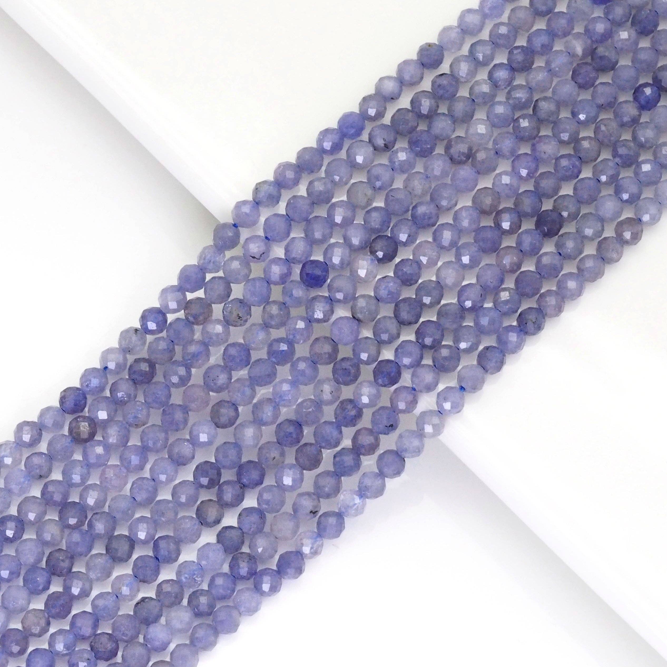 Genuine Tanzanite Round Faceted Beads, Sku#U1742