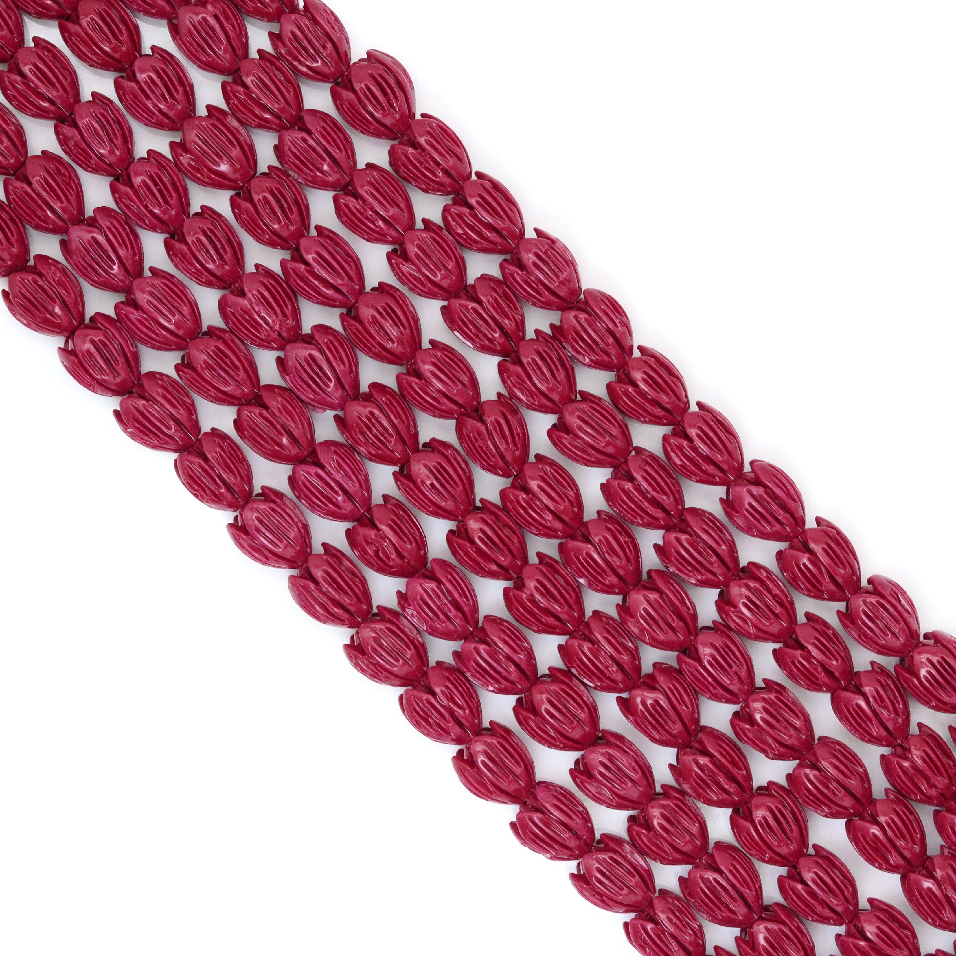 10x12mm Red Tulip Resin Beads, Sku#U2038