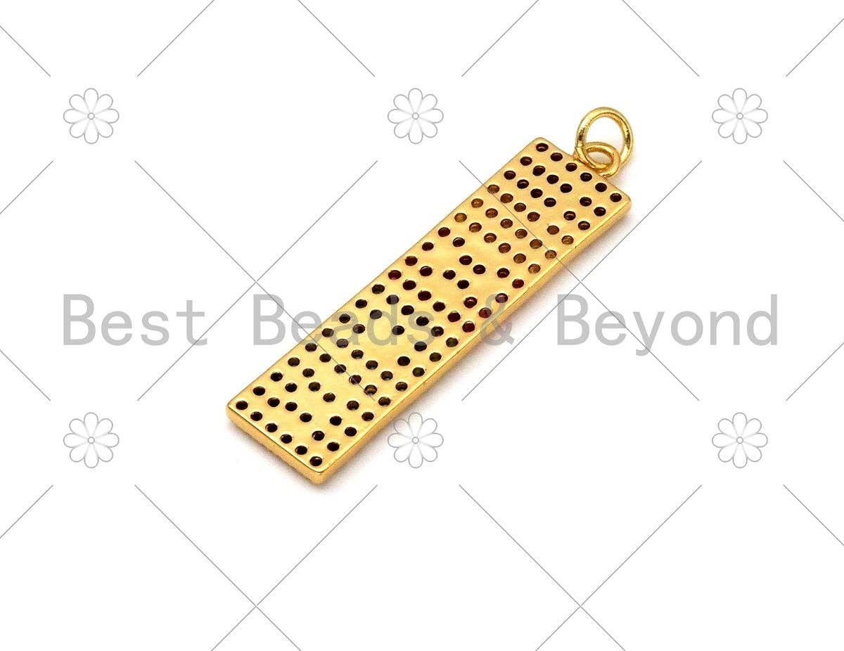Colorful CZ Micro Pave Love Word On Long Rectangle Bar Shape Pendant, 18K Gold Filled Love Charm, Necklace Bracelet Pendant,9x37mm,Sku#LD137