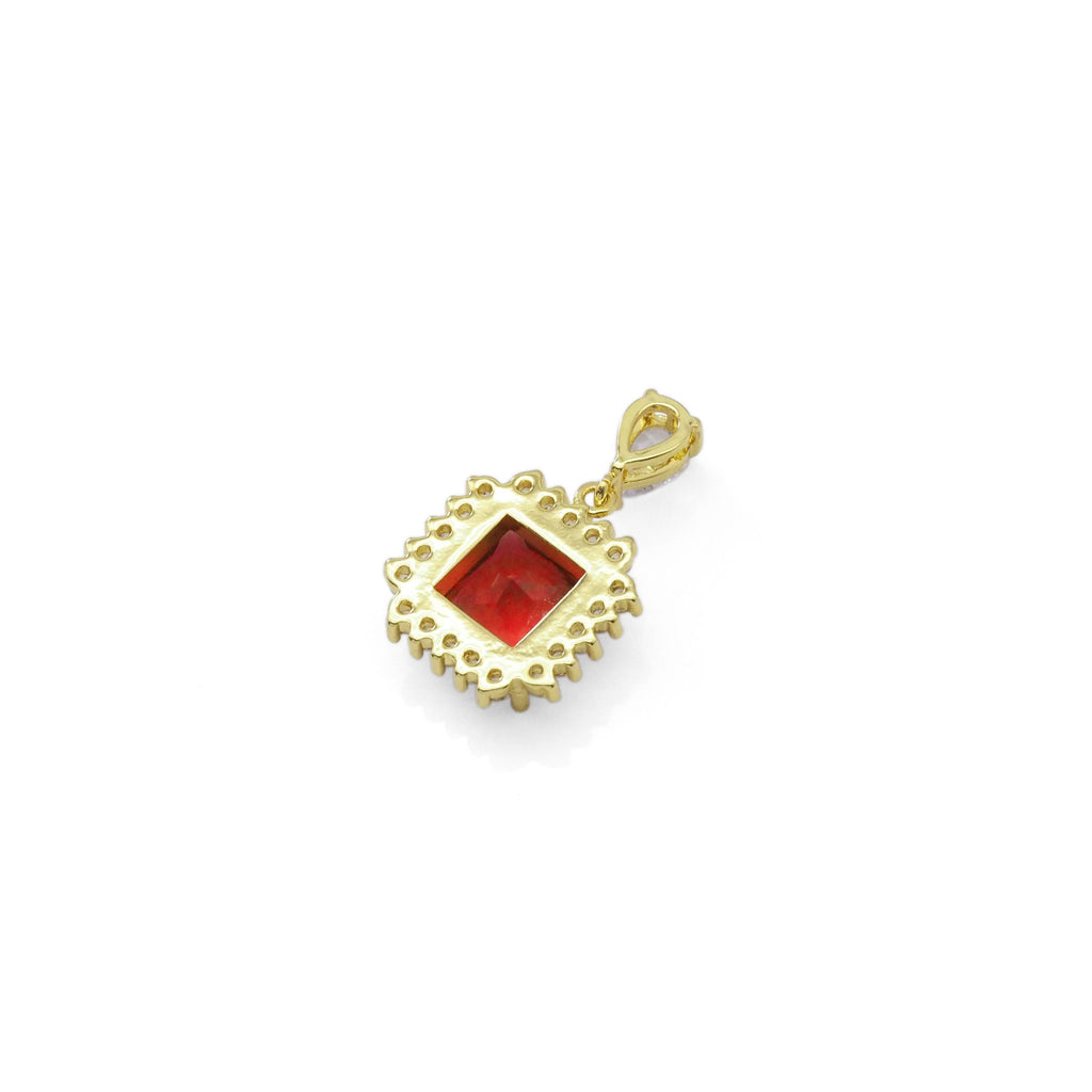 Colorful Big Square Crystal Stone Pendant Charm, Sku#LX321