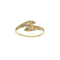 Colorful CZ Feather Wrap Statement Bracelet, Sku#LX540