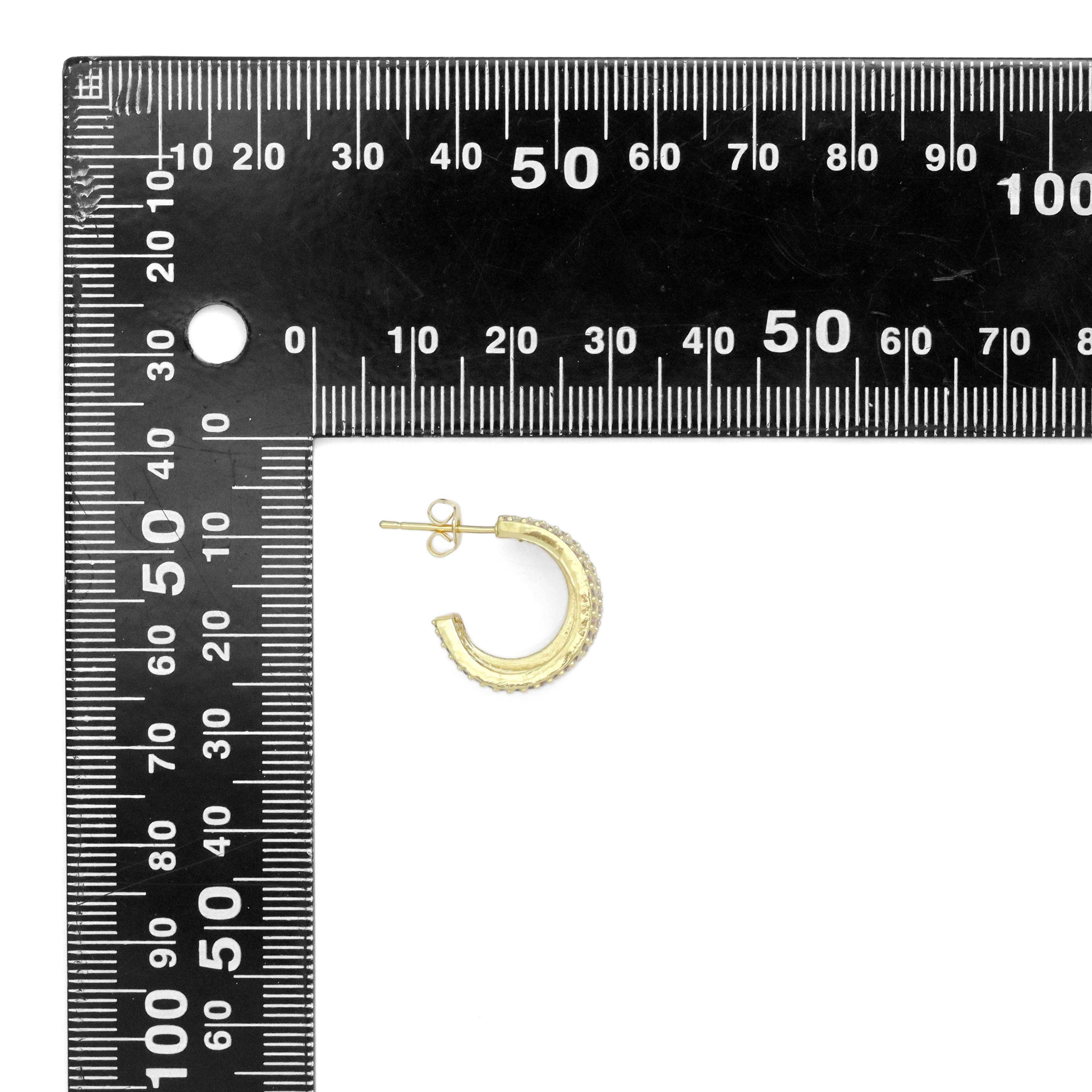 Gold Clear CZ Multiline Huggie Earrings, Sku#A226