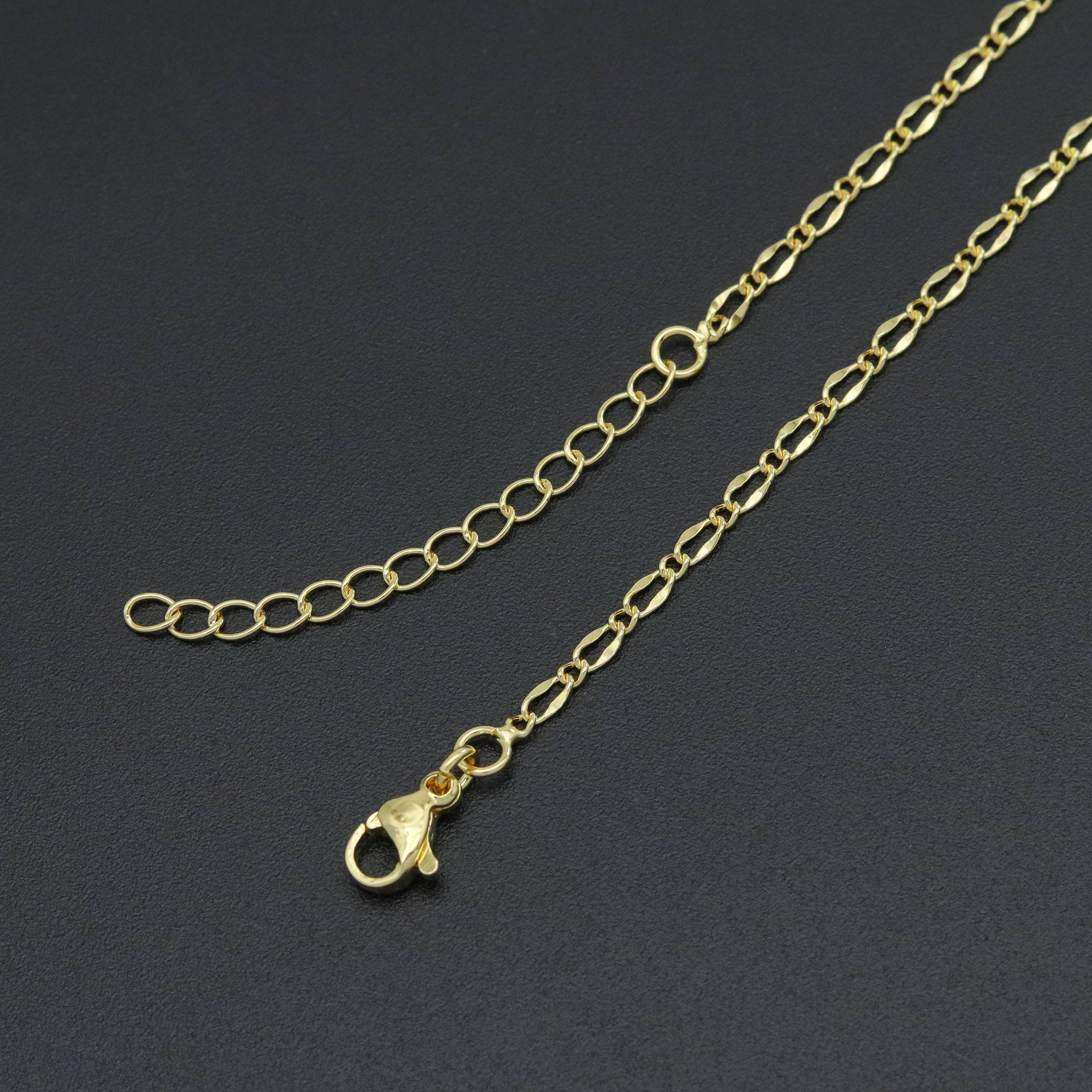 18K Gold Dainty Oval link Chain necklace, sku#JL128