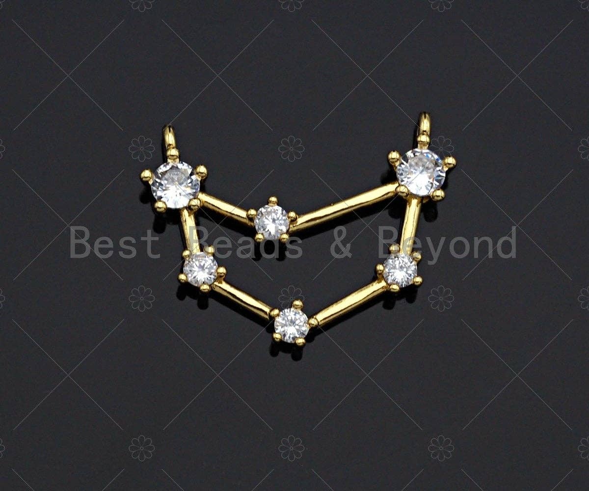 CZ Micro Pave Twelve Constellations Charm/Pendant, Constella