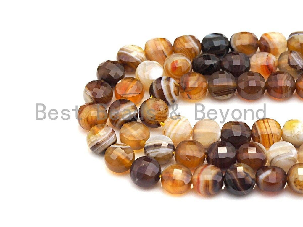 Double Sided Turtle Shell Cut Natural Agate Coin Shape beads, 6mm/8mm/10mm Agate Beads, 16" Full strand, Sku#UA01
