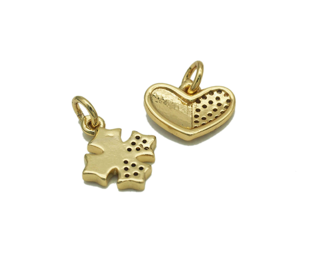 CZ Enamel Cross/Heart Charm, Sku#LD196
