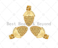 18k Gold Color Pinecone Shape Pendant, Dainty Gold Acorn Pendant, Christmas Charm Pendant,14x8mm, Sku#LK207