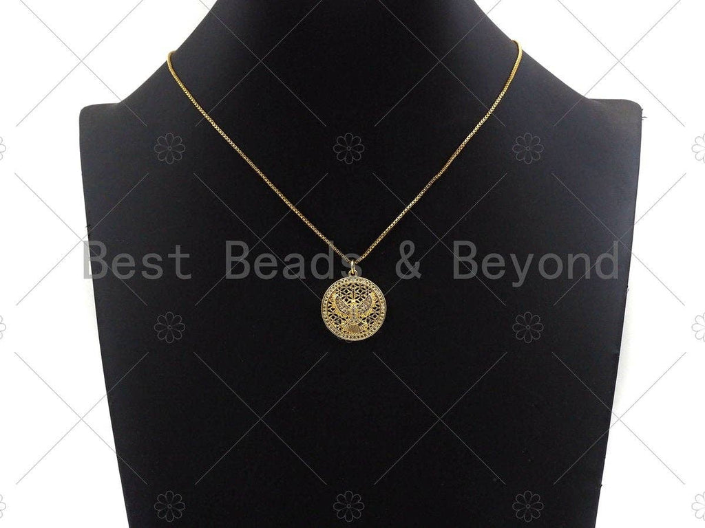 CZ Micro Pave Protection Pendant,Cubic Zirconia Tiercel Eagle Charm,Gold/Silver Tone,22x25mm, Men's Jewerly Findings, sku#L350