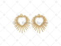 CZ Micro Pave Heart Shape Pendant,18K Gold Filled Heart Charm, Necklace Bracelet Charm Pendant,28x32mm,Sku#F1440