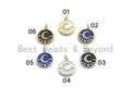 NEW DESIGN Pave CZ Enamel Moon Star Charms Pendant, Enamel Pendant,Enamel Round Pendant, Oil Drop jewelry Findings, 16x18mm,sku#Z252C